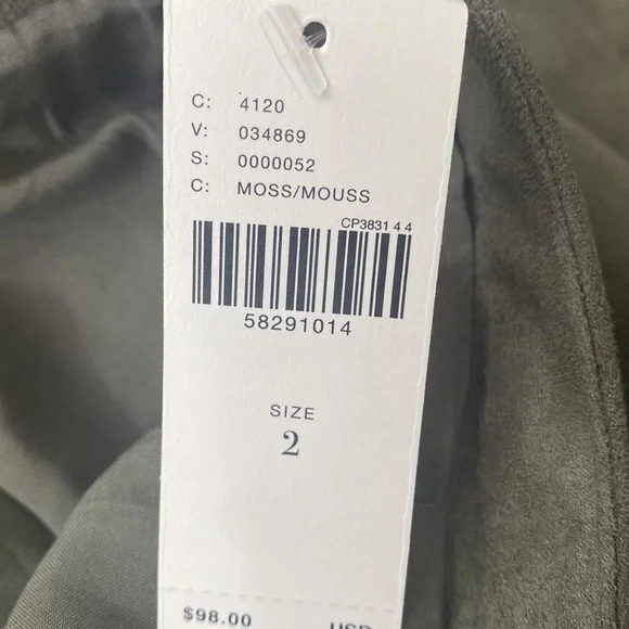 Anthropologie Suede Mini Skirt In A Moss Green - Picture 9 of 9